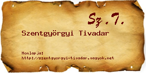 Szentgyörgyi Tivadar névjegykártya