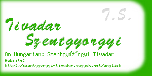 tivadar szentgyorgyi business card